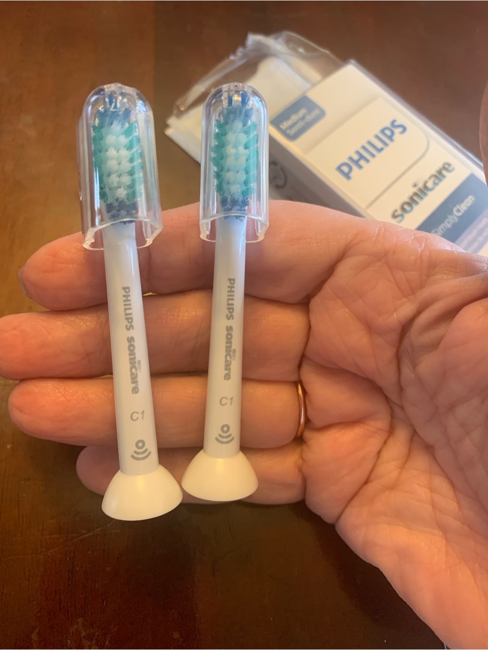 Philips Sonicare C1 SimplyClean Replacement Brush Heads - White and Blue